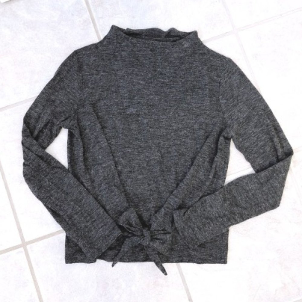 ZARA Tie Bow Top Long Sleeve XS